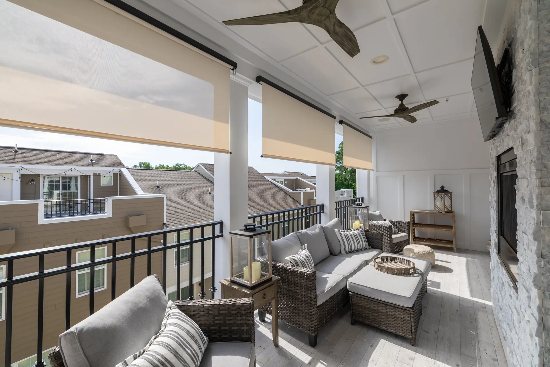 Covered rooftop porch at 3906 Village Commons Walk, West Broad Village, Glen Allen